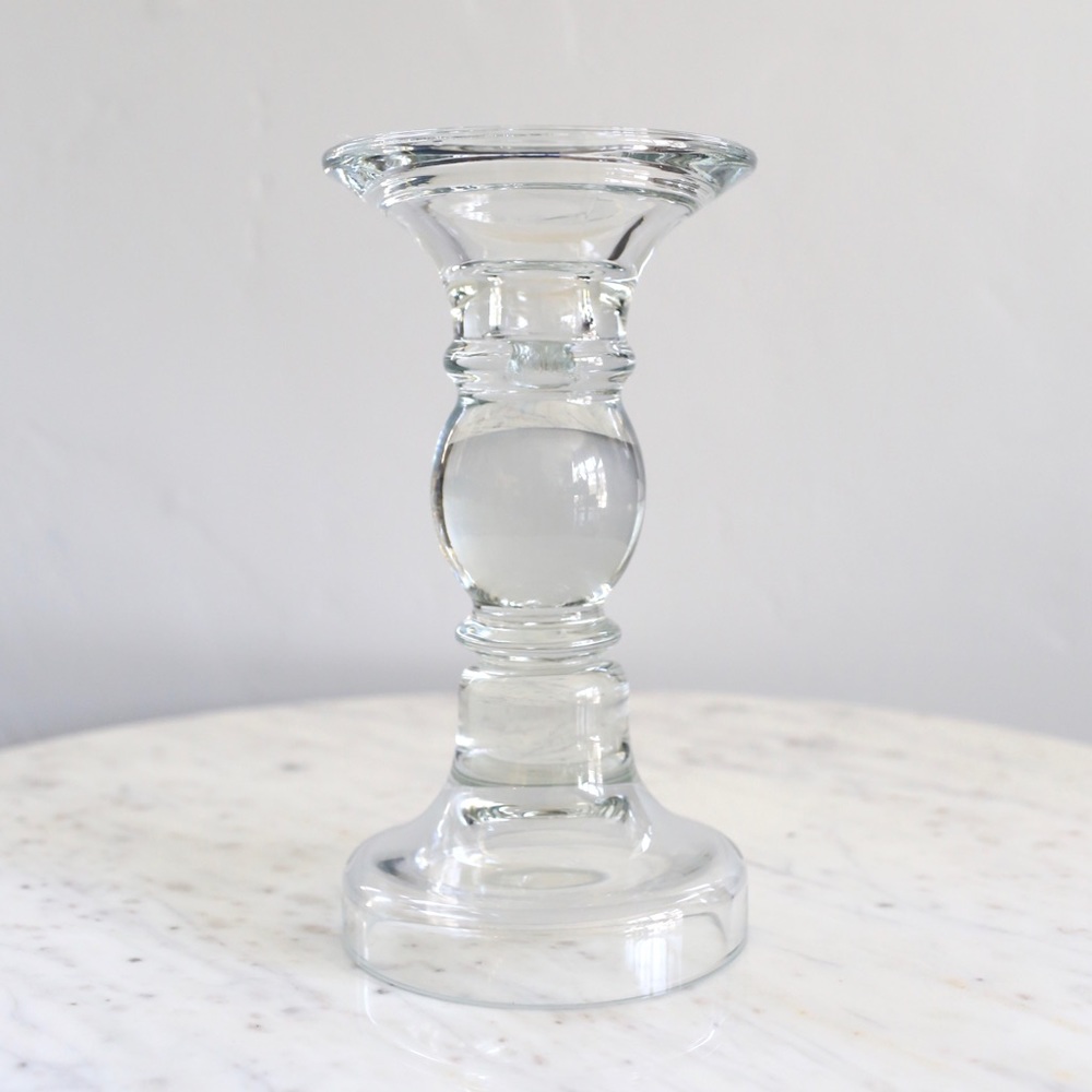 Glass candle holder, reversible